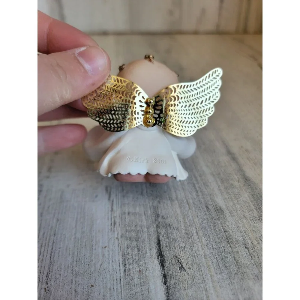 Vintage angel cheeks green beer mustache figure xmas‎
